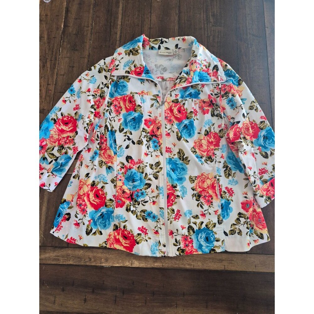 Studio Works Floral Print Lightweight Jacket size 2X